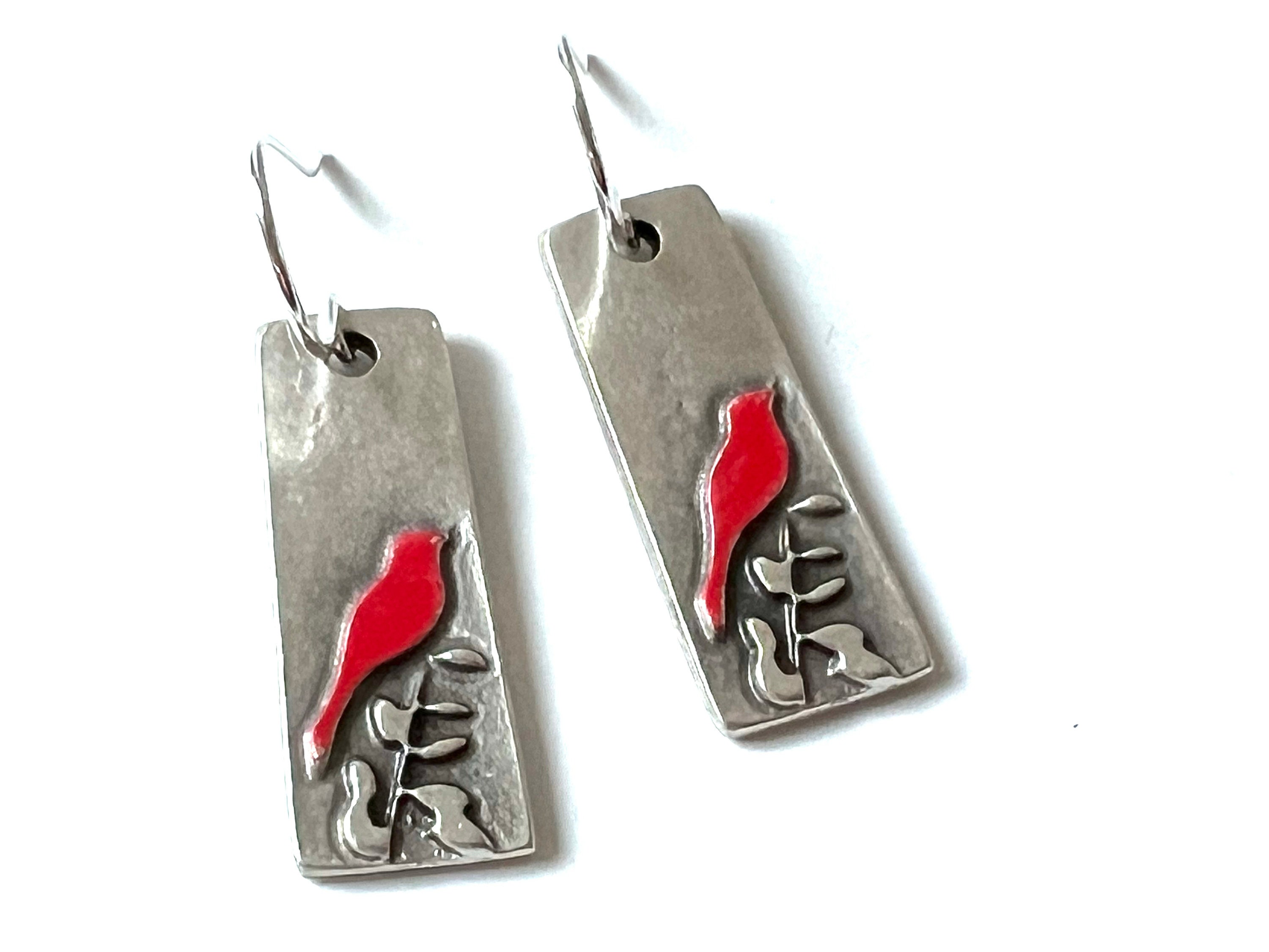 Orecchini Cardinale In Argento Sterling Con Smalto Cloisonné - Foto 7