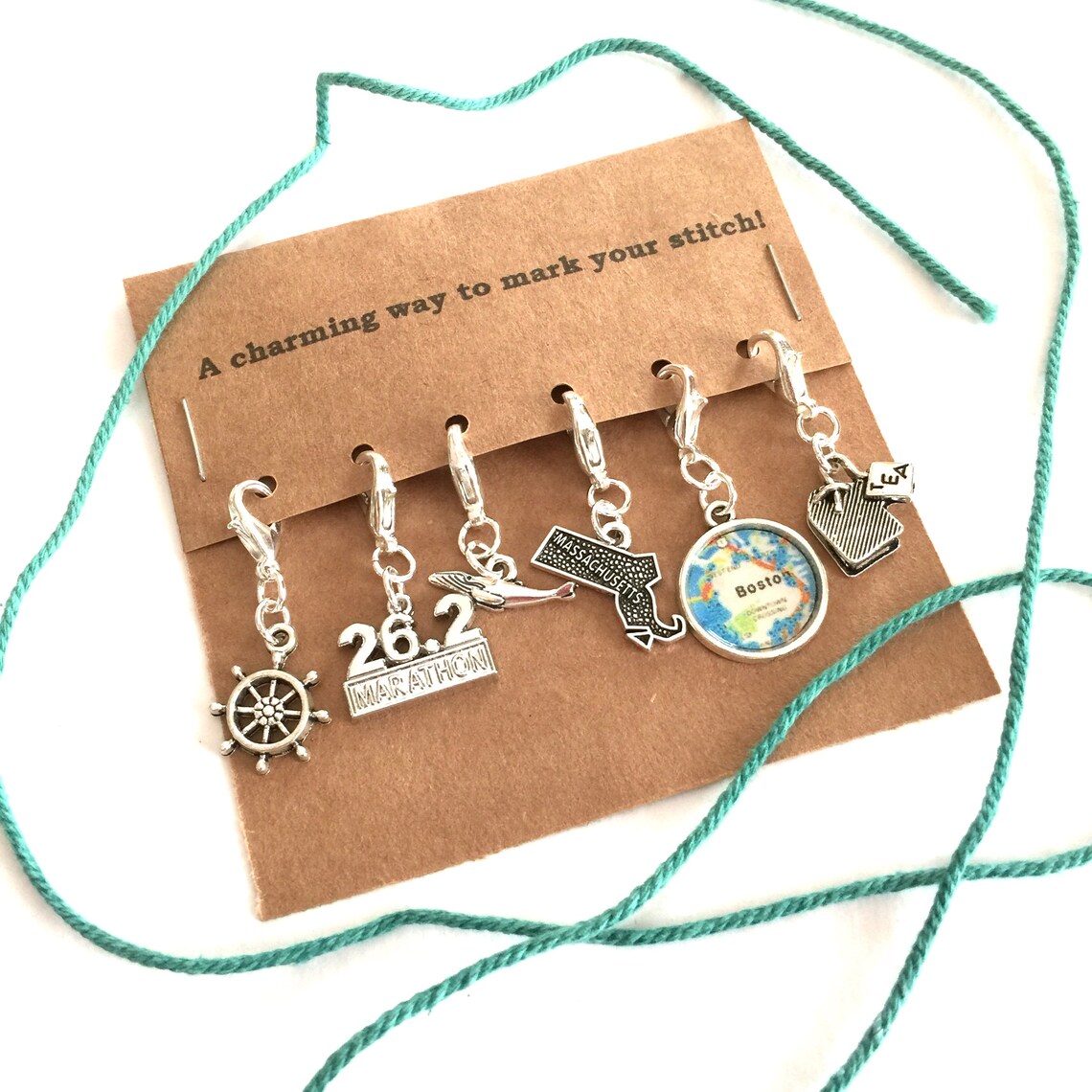 Knitting Stitch Markers Charms Set of Six Crochet Markers Etsy