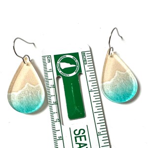 Ocean Beach Earrings Dangle Statement Sea teardrop Lightweight Jewelry Unique Summer Waves Beachy Resin Drop Earring jewelry image 4