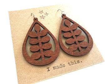 ralagan ララガン colomn wood earrings brown（グランド