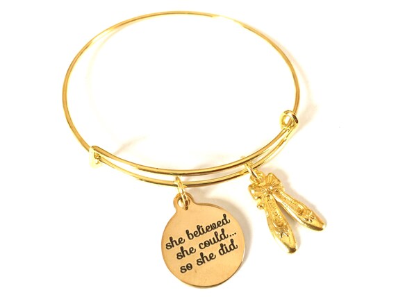 Tap Shoes Charm Bracelet Dancer Adjustable Bangle Silver Word Dance Your Heart Out Leaping Ballet Inspirational Expandable Jewelry OOAK Art