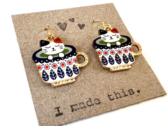 Tea Art Cat Enamel Charm Tea Art Cat Enamel Charm