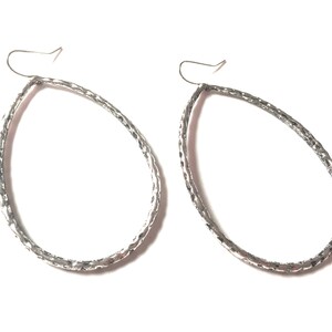Handmade Silver Teardrop Dangle Earrings: Modern Statement Jewelry