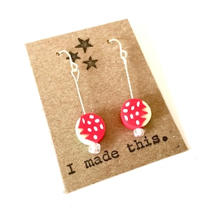 Strawberry Dangle Earrings: Polymer Clay Fruit Jewelry
