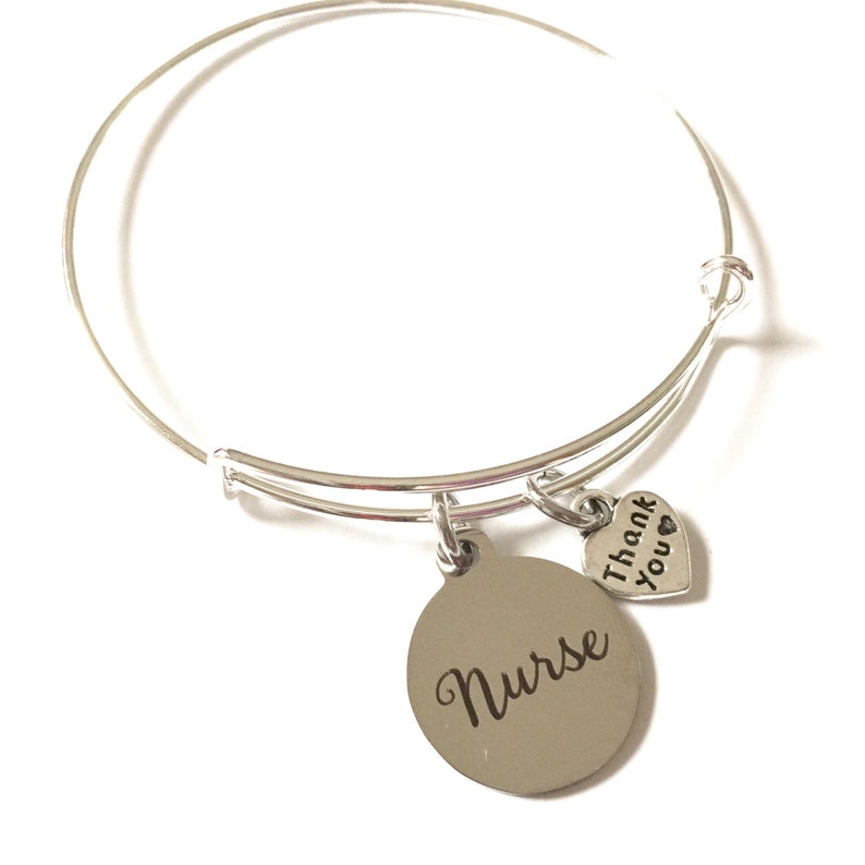 Nurse Bracelet Bangle Adjustable LN Thank You Silver Charm Today Future Word Recycled Paper Repurposed Book Upcycled Materials Jewelry OOAK