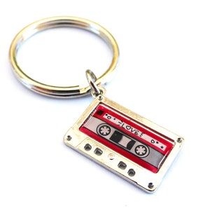 Mixtape chaveiro 80's Fab Split Ring Retro Cassete Música Metal Vintage Engraçado Humorístico Aniversário Presente de Dia dos Namorados para Casais Ele Ela