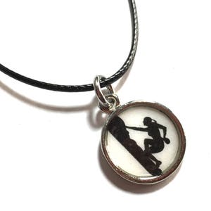 Rock Climber Pendant Necklace: Upcycled Paper Sport Jewelry