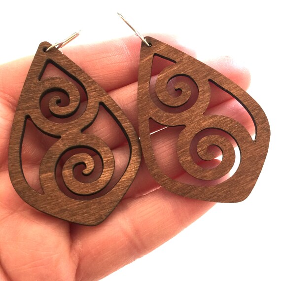 20 Pezzi Orecchini A Cerchio In Legno 4 Cm Diametro - Foto 5