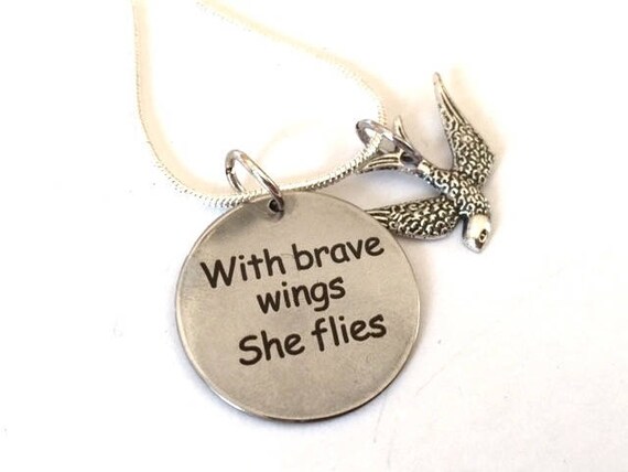 With brave wings she flies necklace clearance