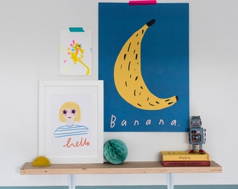 Bright banana A4 print