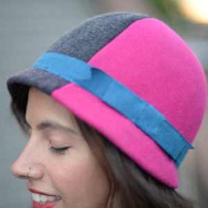 Colorblocked Cloche hat