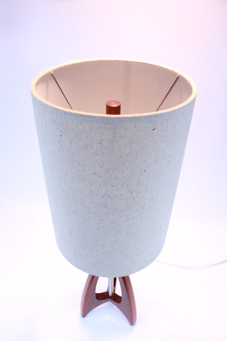 Tripod Table Lamp Midcentury Style Red Padauk Wood Etsy