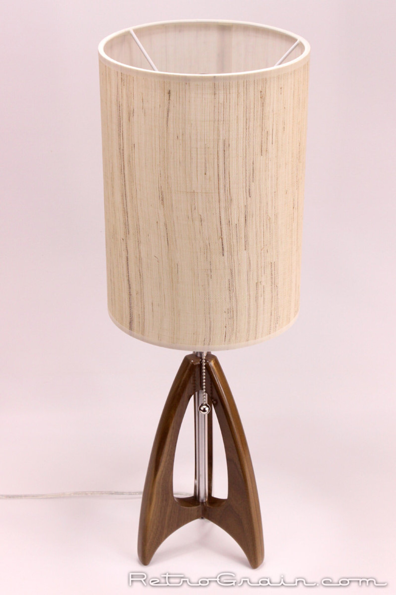 Tripod Table Lamp Midcentury Style Danish Modern Walnut Etsy
