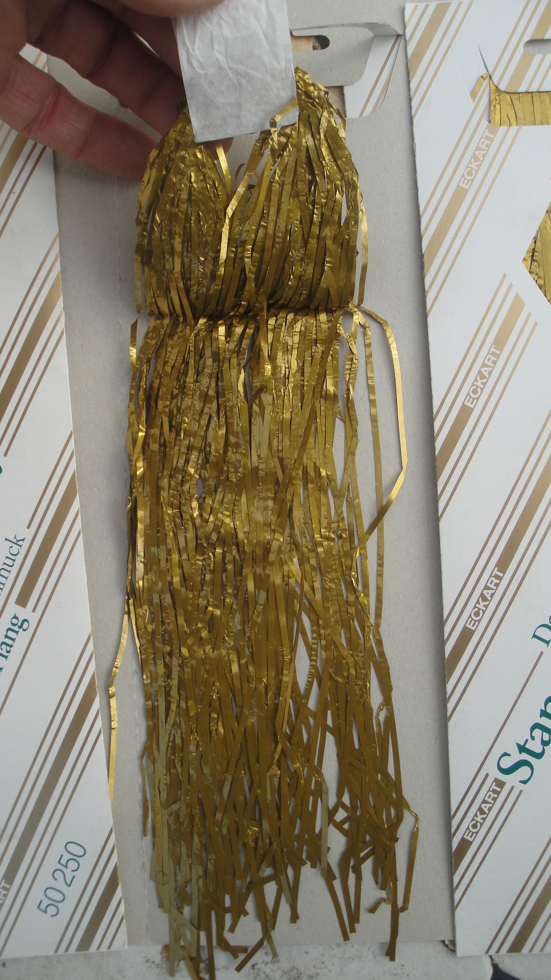 ONE Pack Vintage German GOLD Christmas Tree Real LEAD Tinsel Icicles