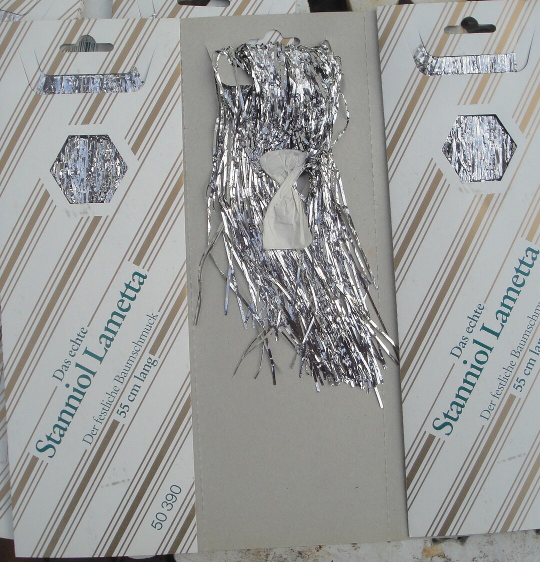 10 Real Lead Christmas Tree Tinsel Vintage Stanniol Lametta Silver Rain