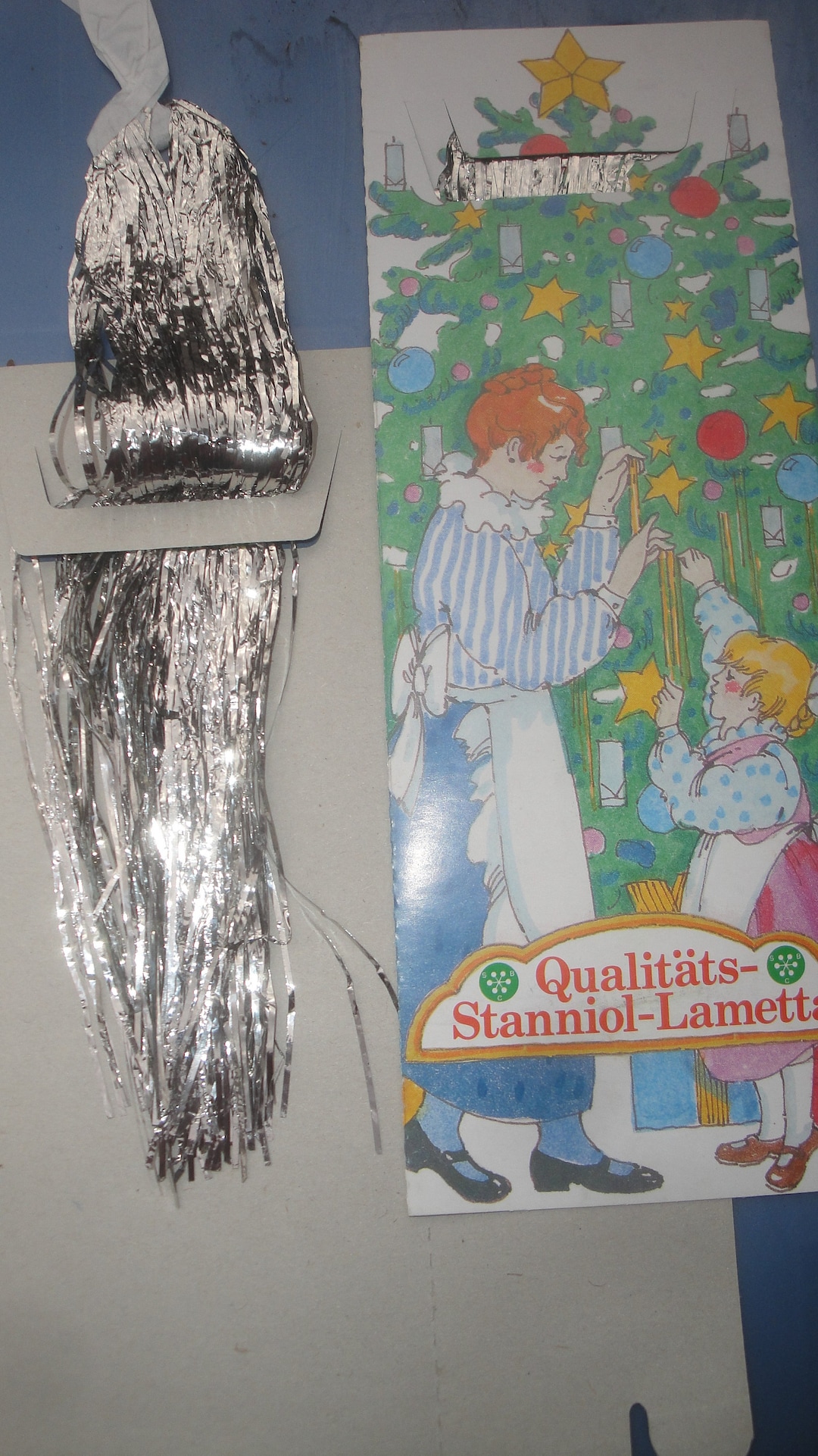 1980s German Christmas SILVER Tree Real Lead Authentic Tinsel Icicles