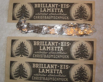 1 LEAD Christmas Tree Tinsel Icicles  Silver German Germany Antique Vintage Old Stanniol Lametta 1930s Pre World War II 2 Ornaments Nativity