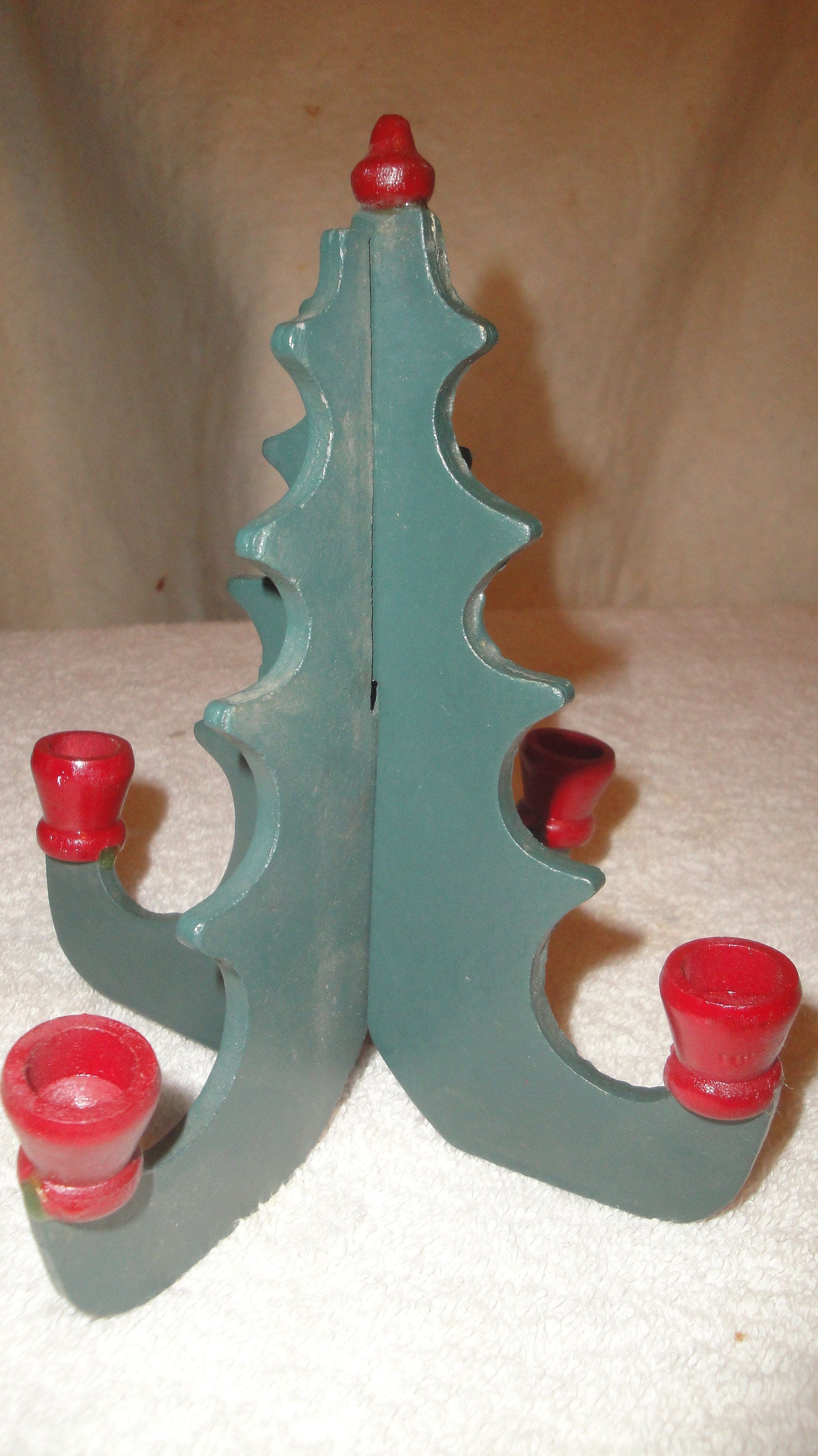 Vintage German Wood Christmas Tree Erzgebirge Candle Holder Etsy