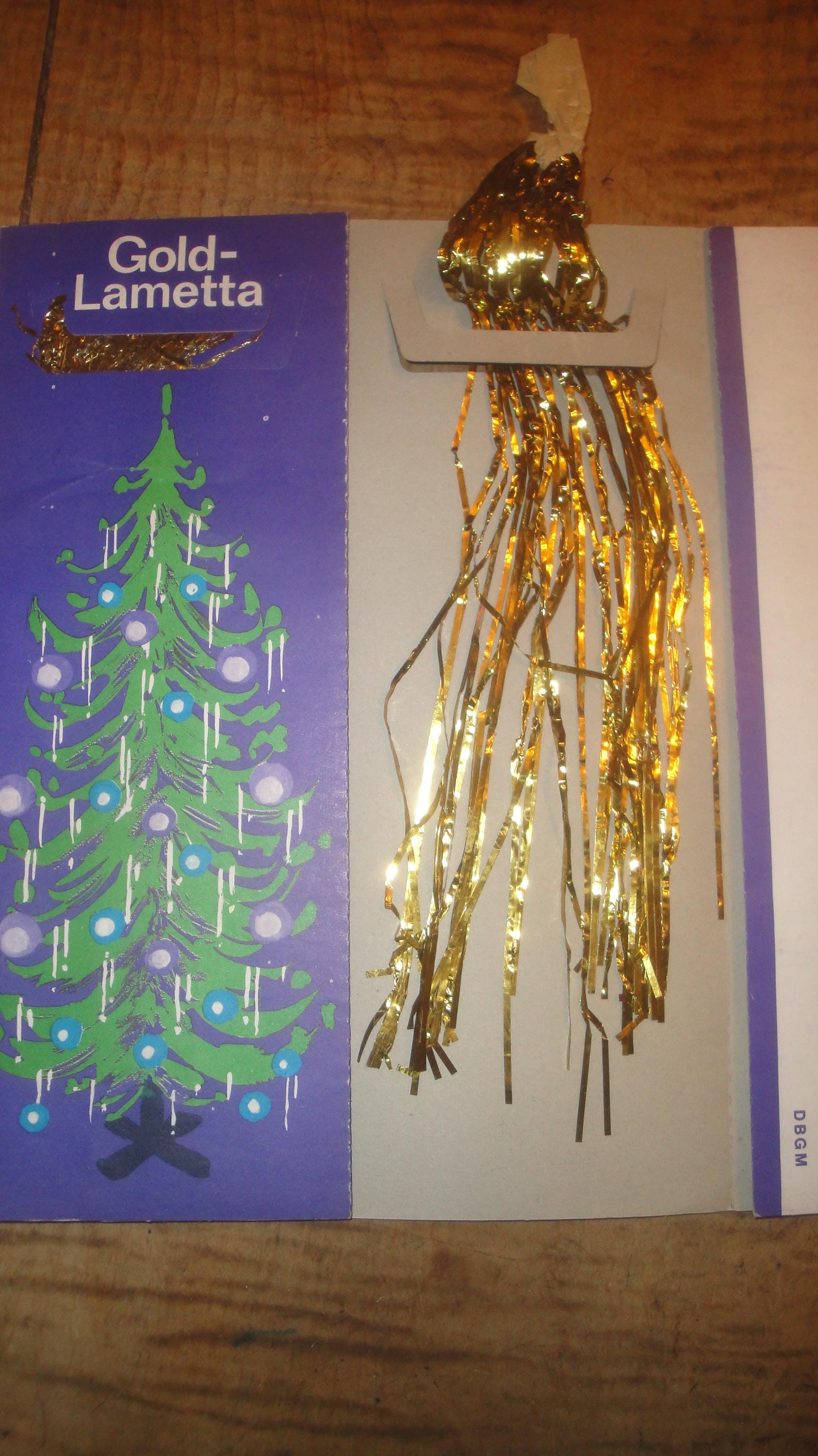 1 Folder 1960s German LEAD Christmas Tree Tinsel GOLD Germany
