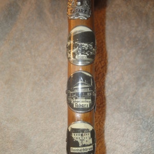 1930s-1950s German Pre World War II Hiking Cane 28 Badges Wanderstock Wander Stock Stocknagel Stick Nails Medals Medallions Walking Stick