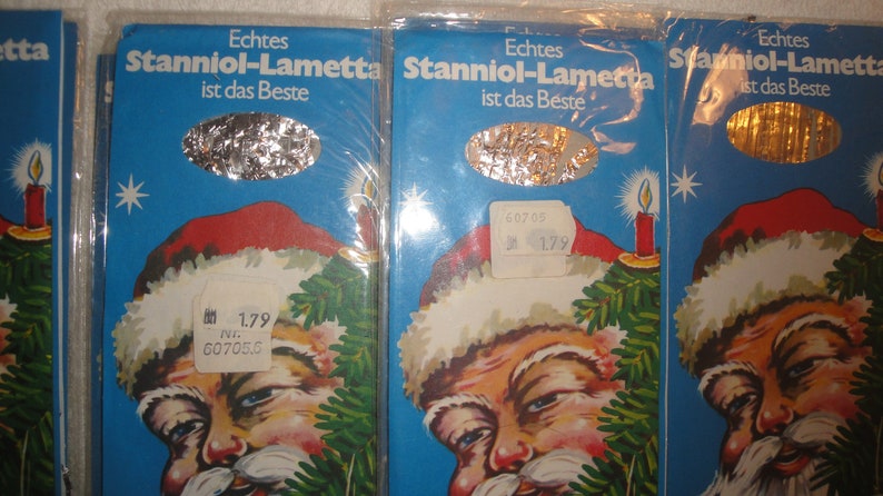 ONE Vintage German SILVER Christmas Tree Real LEAD Tinsel Icicles Foil Stanniol Lametta Antique Ornaments Not Plastic Not Metalized Old image 5