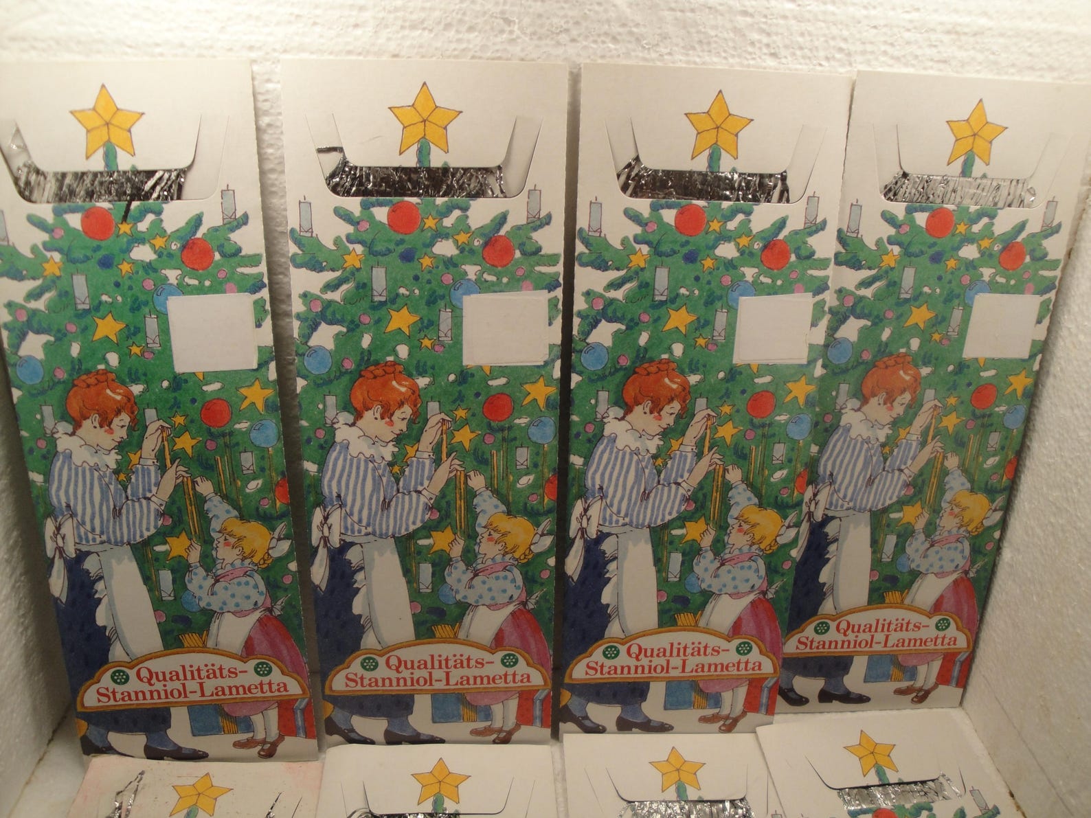 One Pack Genuine German Heavy Weight Lead / Metal Foil Christmas Tree Tinsel Icicles Stanniol Lametta Old Fashioned Silver Rain Ornaments