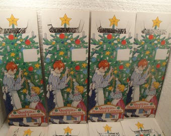 One Pack / Flat Cardboard Folder Genuine German Heavy Weight Lead / Metal Foil Christmas Tree Tinsel Icicles Stanniol Lametta  Ornaments Old