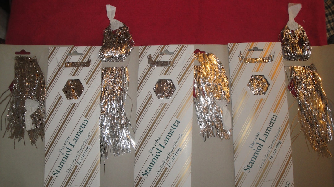ONE Pack Vintage German Christmas Tree REAL LEAD Tinsel Icicles Metal