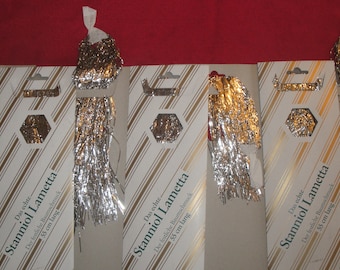 ONE Pack Vintage German Christmas Tree REAL LEAD Tinsel Icicles Metal Foil Stanniol Lametta Antique Ornaments Not Plastic Not Metalized Old!