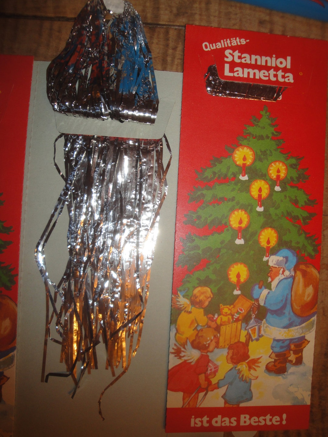 Vintage German Real Lead Christmas Tree Tinsel Icicles Silver Rain