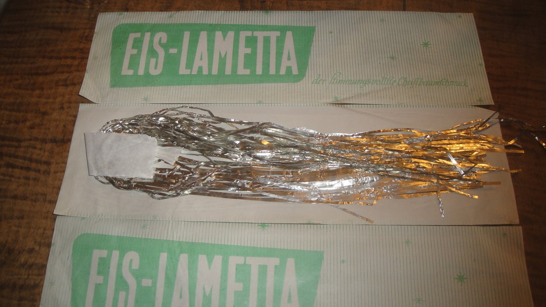 2 Pk LEAD C 1950s Christmas Tree Silver Tinsel Icicles German Antique