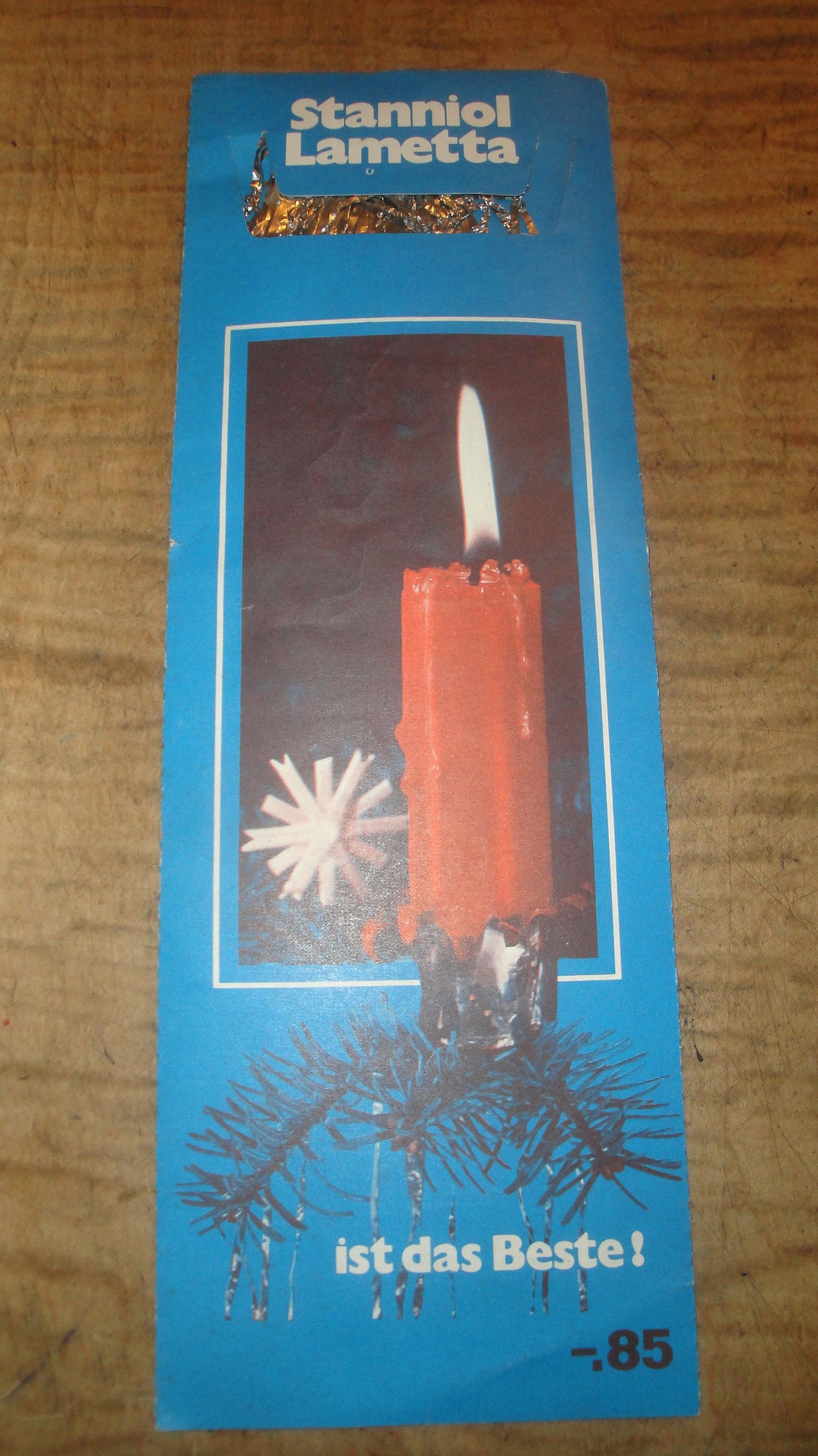 ONE Real LEAD Christmas Tree TINSEL Silver Antique Old Vintage Foil