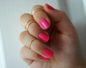 gold midi rings - above knuckle ring - minimalist jewelry - set of 5 midi rings - stacking rings