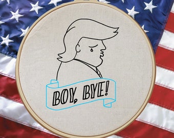 GARÇON, AU REVOIR ! Motif de broderie POTUS