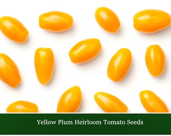 Vegetable Seeds -Yellow Plum Tomato - 20 Seeds-Good for Sauce and Fresh Eating- Freezing -Fresh Flavor- Great Addition to Salsa -Seed Pack