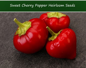 Pepper Seeds - -Sweet Cherry Pepper- 20 Vegetable Seeds-  Bite Sized -Sweet