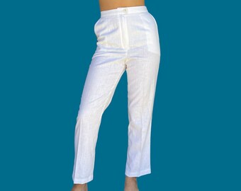 Vintage 80’s White Breathable High Rise Trousers