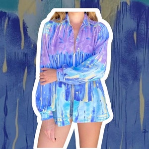 Vintage 80’s Pastel Watercolour Secretary Shirt