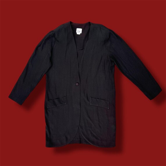 Vintage 80's Structured Front Button Double Pocke… - image 2