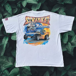 Vintage “StrayKat” White Racing Tee