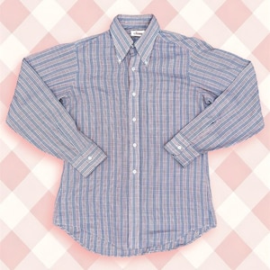 Vintage 80’s Pink, Yellow, & Blue Plaid Long Sleeve Button Up