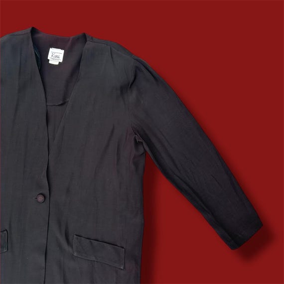 Vintage 80's Structured Front Button Double Pocke… - image 3