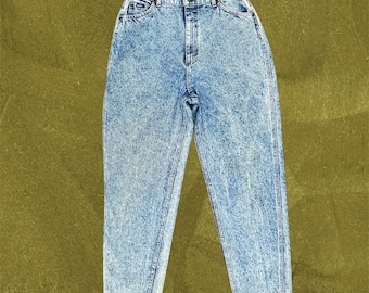 Vintage 80's "LEE" W30 Curvy Acid Washed High Rise Straight Leg Denim Jean Pants