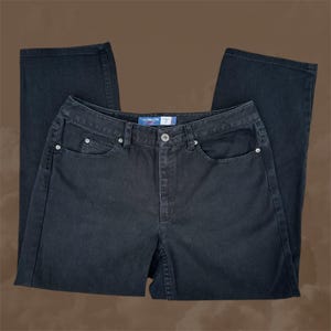 Vintage 33W Black Liz Claiborne Straight Leg Denim Jeans