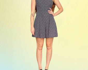 Vintage 90's Black & White Polka Dot Loose Fit Criss Cross Back Shorts Romper Size S