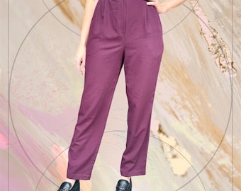 Vintage 80’s Plum Purple High Rise Trouser Pant Size M