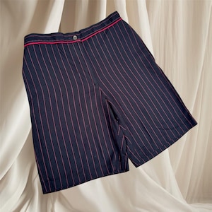 Vintage 90’s Red and Black High Rise Pinstripe Shorts