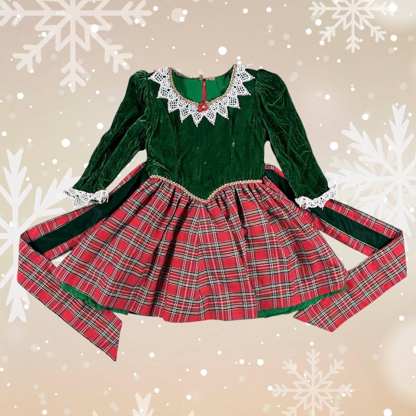 Toddler Vintage Green Plaid Dress - Etsy
