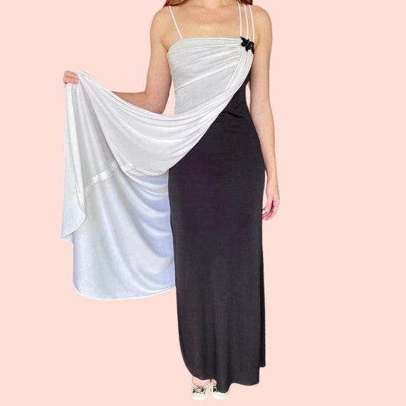 Vintage 90’s Draping Classy Floor Length Formal P… - image 3
