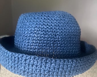 women&#39;s hat, blue women&#39;s hat, vintage women&#39;s hat